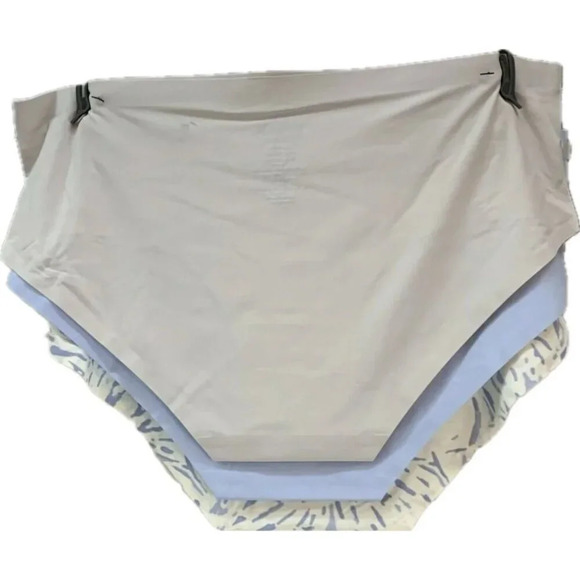 Hurley XL Logo Blue-Gray-White Print Soft Bonded Finish Hipster Panties-3 Pk - Picture 3 of 5